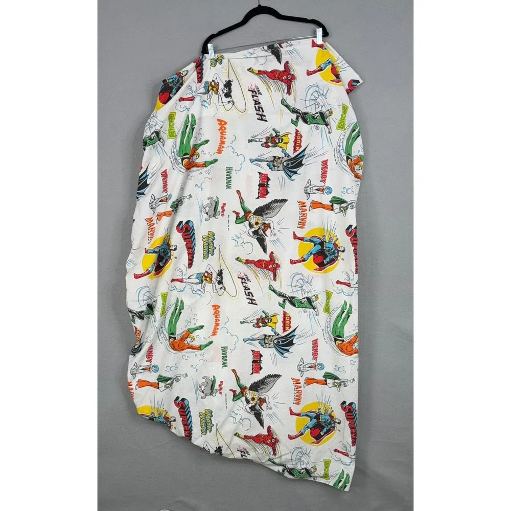 DC Comics Fitted Sheet Twin White Justice League Super Friends Vintage 1977
